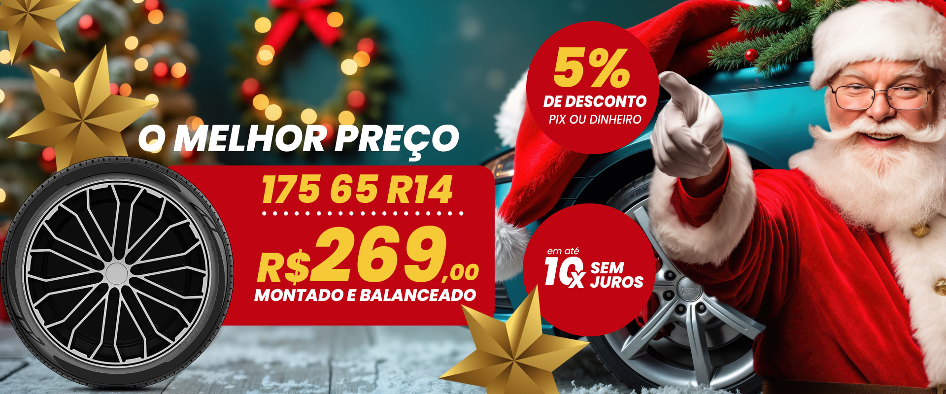 promoção de pneu de natal